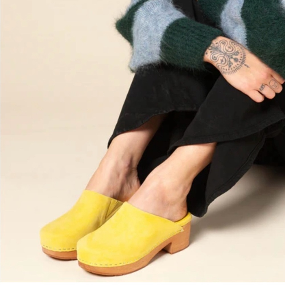 Charlotte Stone Martino Clogs in Acid Yellow
